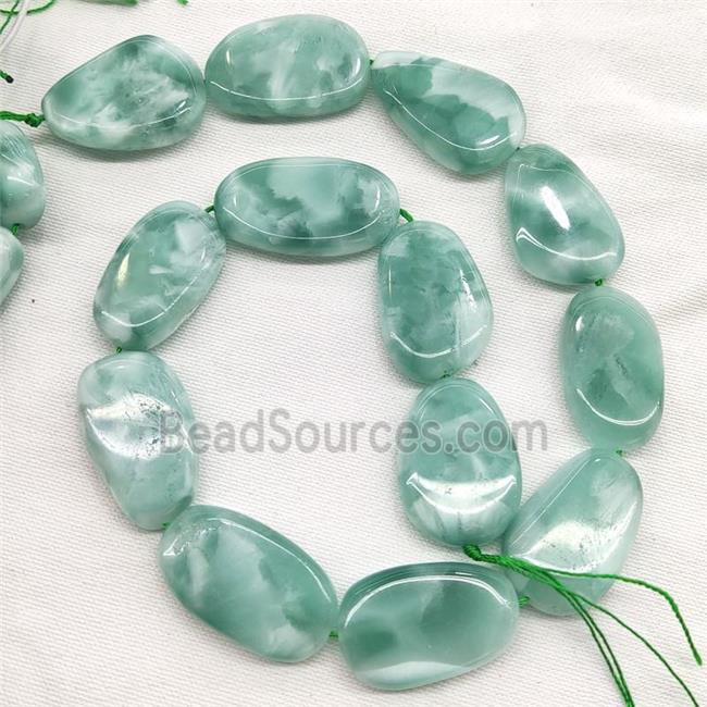 Natural Peacock Angelite Beads Freeform Slice