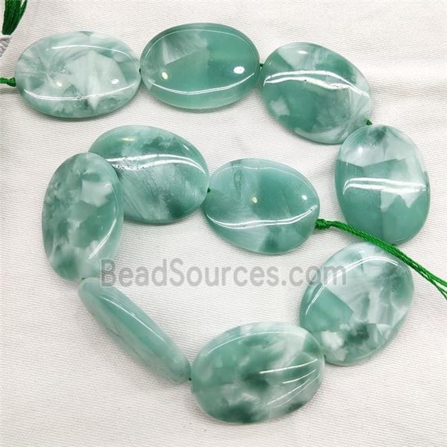 Natural Peacock Angelite Beads Oval