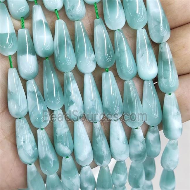 Natural Peacock Angelite Beads Teardrop