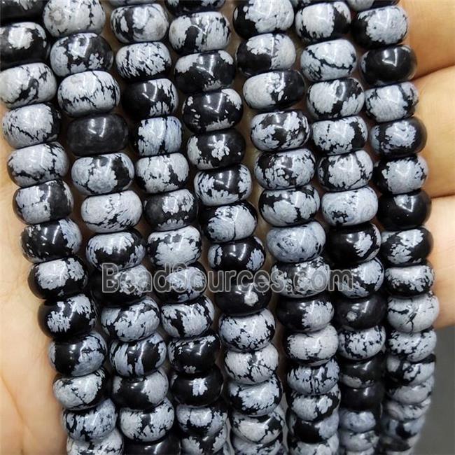 Natural Snowflake Jasper Beads Smooth Rondelle