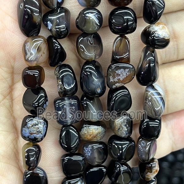 Black Agate Chip Beads Freeform