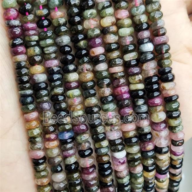 Natural Tourmaline Beads Rondelle Multicolor