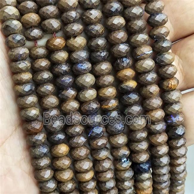 Natural Brown Opal Beads Faceted Rondelle