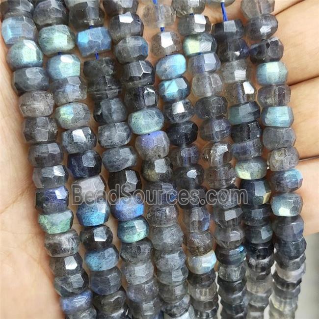 Natural Labradorite Beads Faceted Rondelle AA-Grade