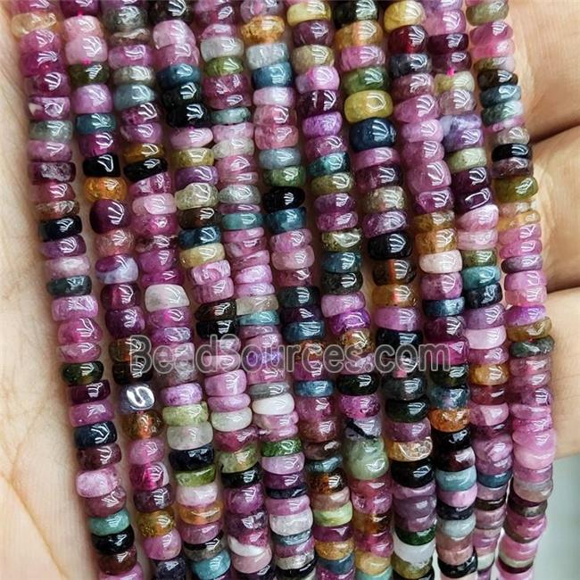 Natural Tourmaline Beads Multicolor Rondelle