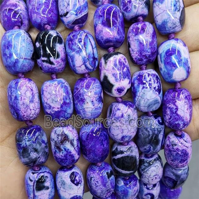 Natural Agate Beads Barrel Fired Purple Dye