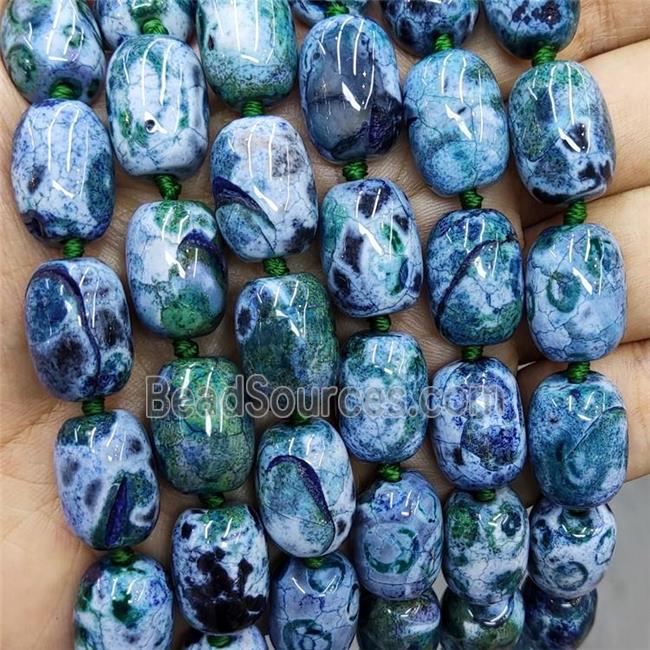 Natural Agate Beads Barrel Fired Green Dye