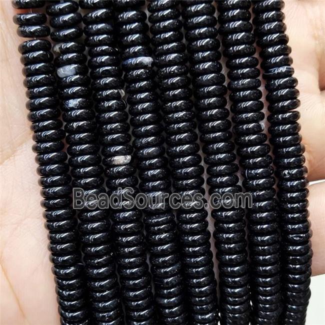 Natural Black Agate Heishi Beads