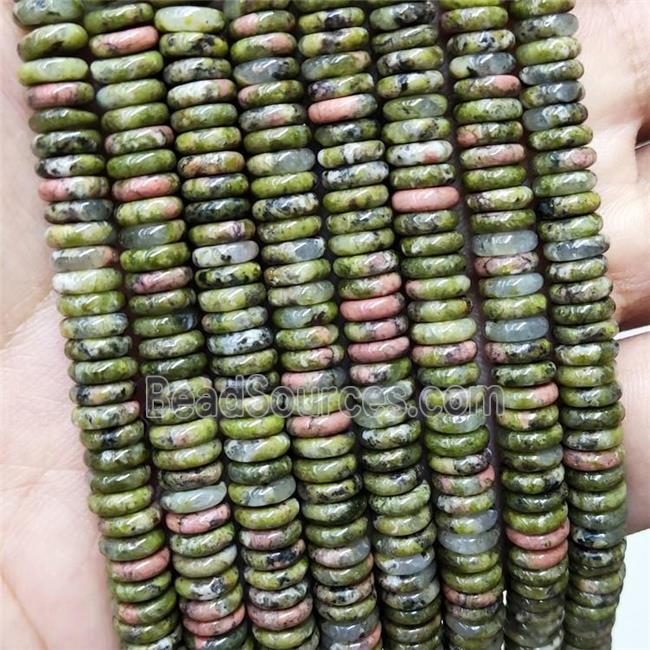 Natural Unakite Heishi Beads