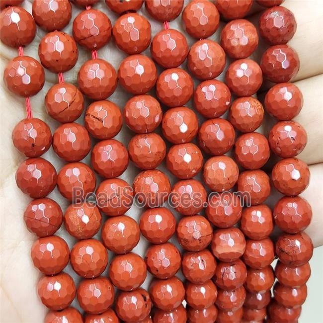 Natural Red Jasper Beads Faceted Round A-Grade