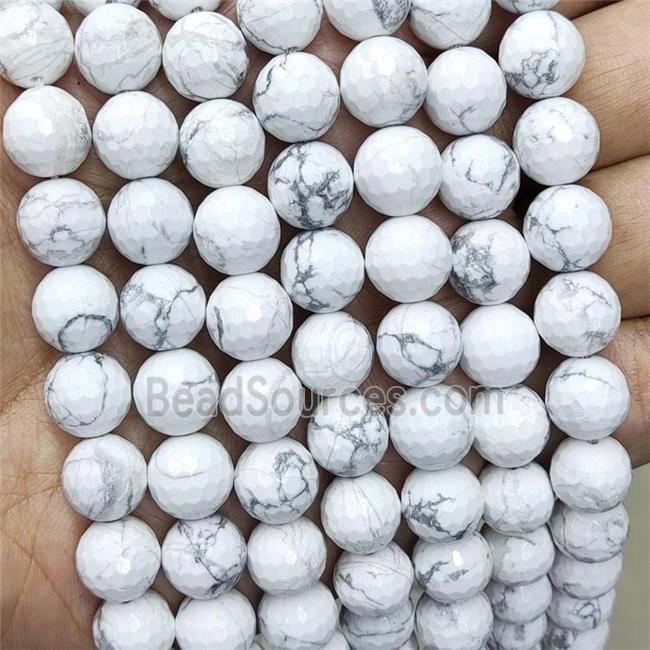 White Howlite Turquoise Beads Faceted Round