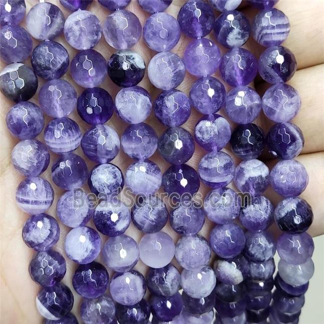 Natural Dogtooth Amethyst Beads Faceted Round