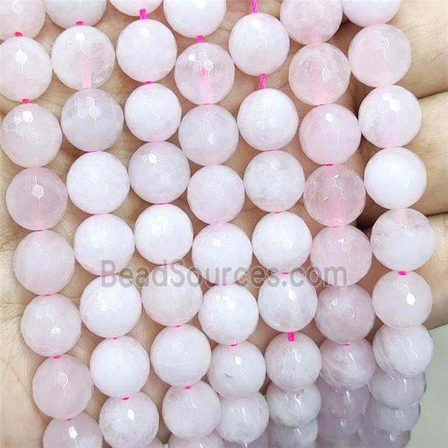 Natural Pink Rose Quartz Beads Faceted Round