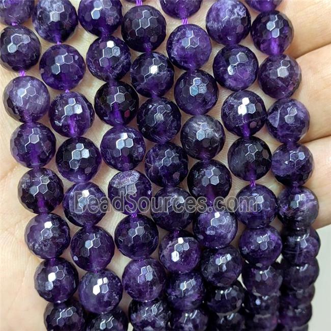 Natural Purple Amethyst Beads Faceted Round