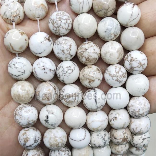 White Magnesite Turquoise Beads Smooth Round