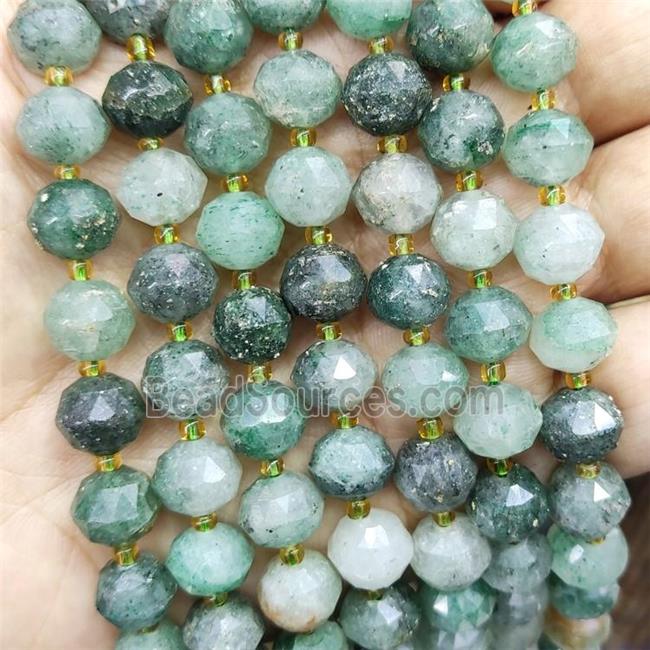 Natural Green Strawberry Quartz Beads Cut Rondelle