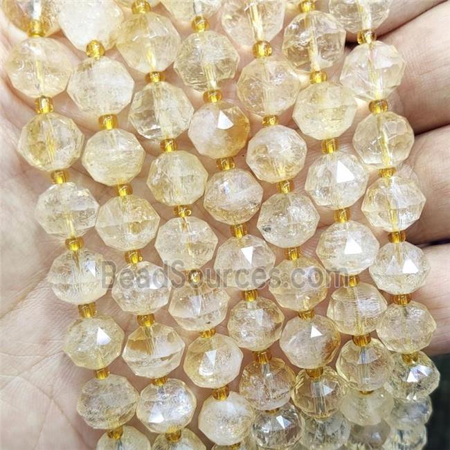 Natural Citrine Beads Yellow Cut Rondelle