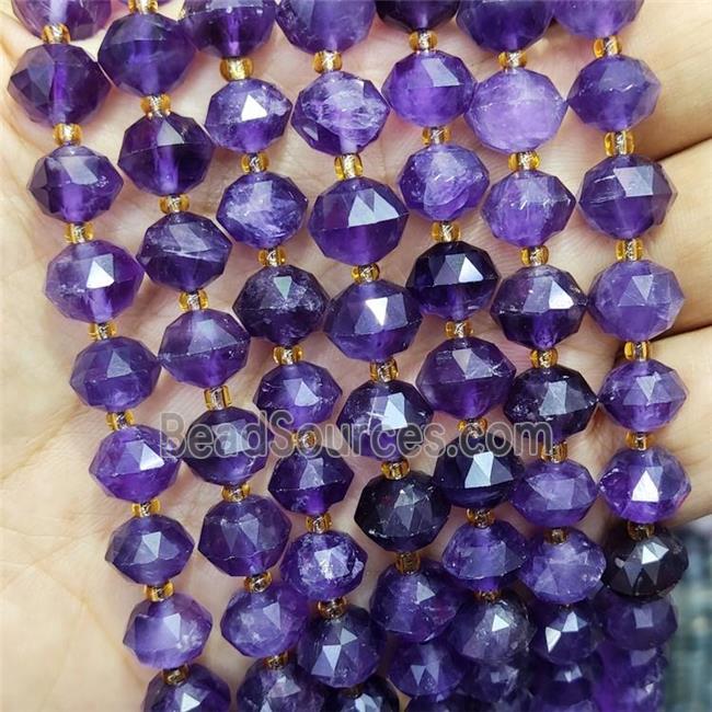 Natural Amethyst Beads Purple A-Grade Cut Rondelle