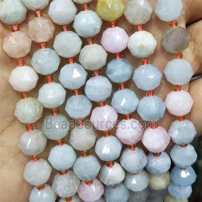 Natural Morganite Beads Multicolor Cut Rondelle