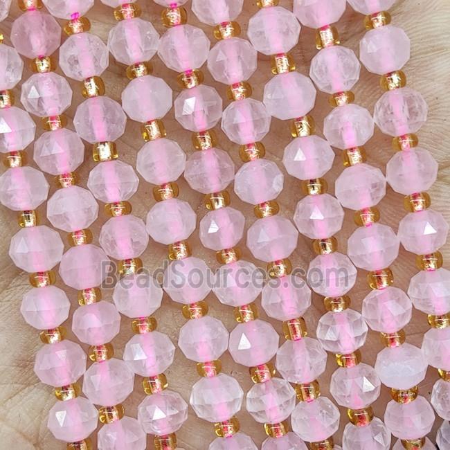 Natural Rose Quartz Beads Pink Cut Rondelle