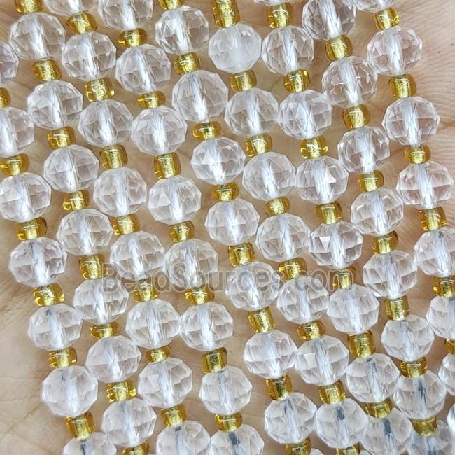 Natural Clear Quartz Beads Cut Rondelle