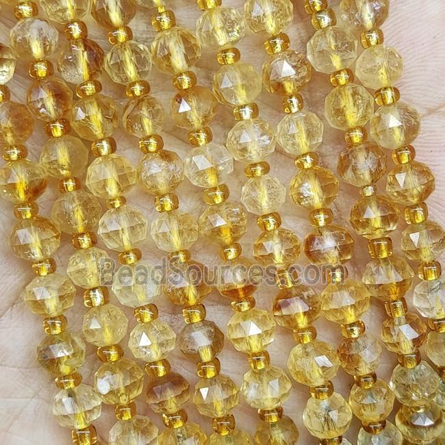 Natural Citrine Beads Yellow Cut Rondelle