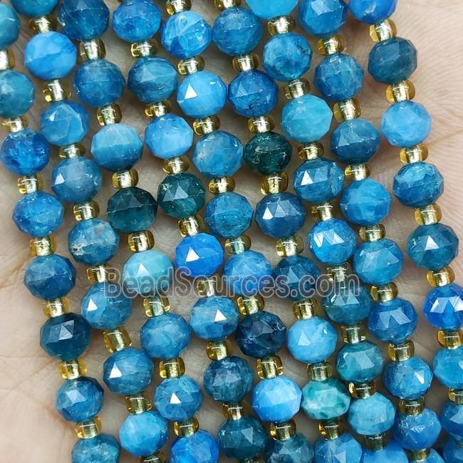 Natural Blue Apatite Beads Cut Rondelle