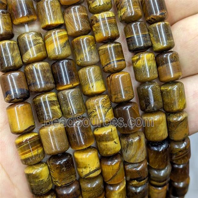 Natural Tiger Eye Stone Beads Tube Yellow