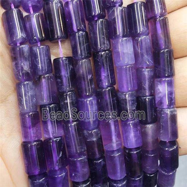 Natural Amethyst Column Beads Purple