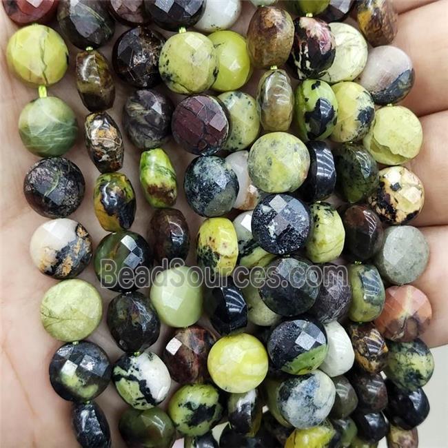 Natural Chrysotine Beads Olive Faceted Circle