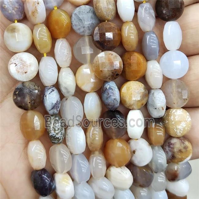 Natural Opal Jasper Beads Multicolor Faceted Circle