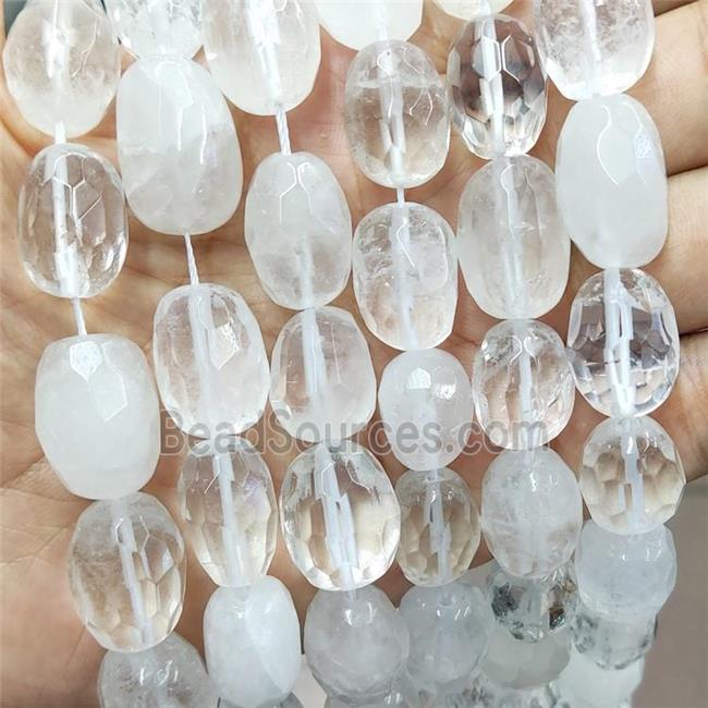 Natural Clear Quartz Nugget Beads Freeform Faceted