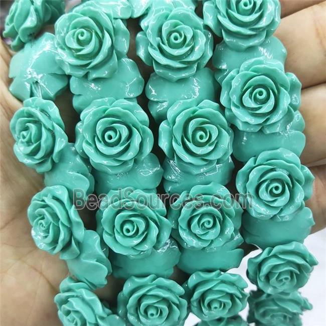 Teal Resin Flower Beads