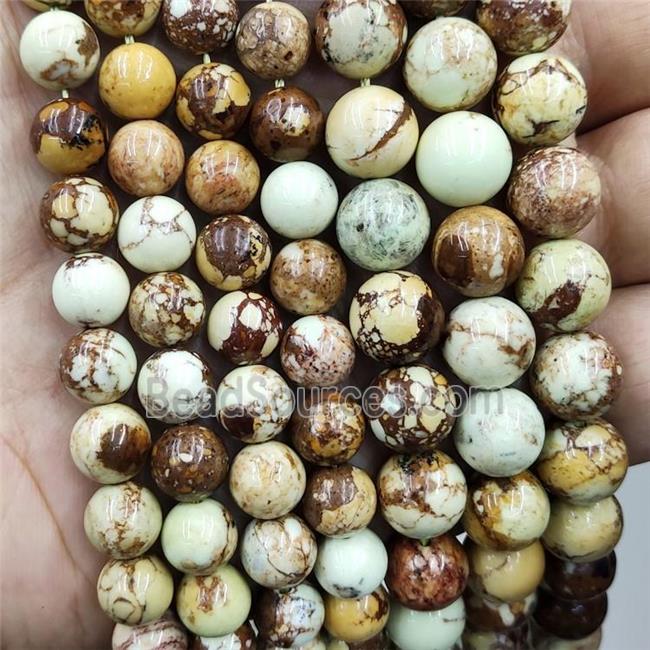 Natural Lemon Jasper Beads Smooth Round