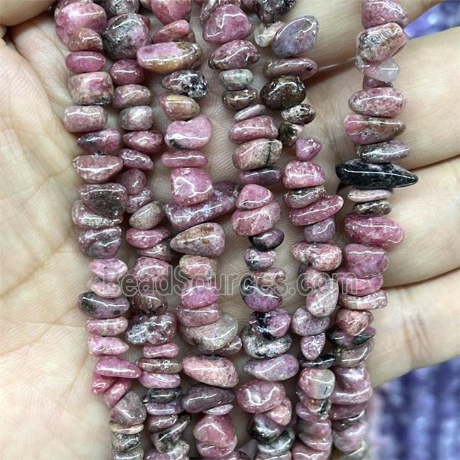 Natural Pink Tourmaline Chip Beads Freeform