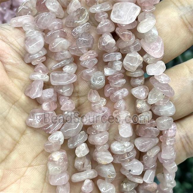 Natural Madagascar Rose Quartz Beads Chip Freeform