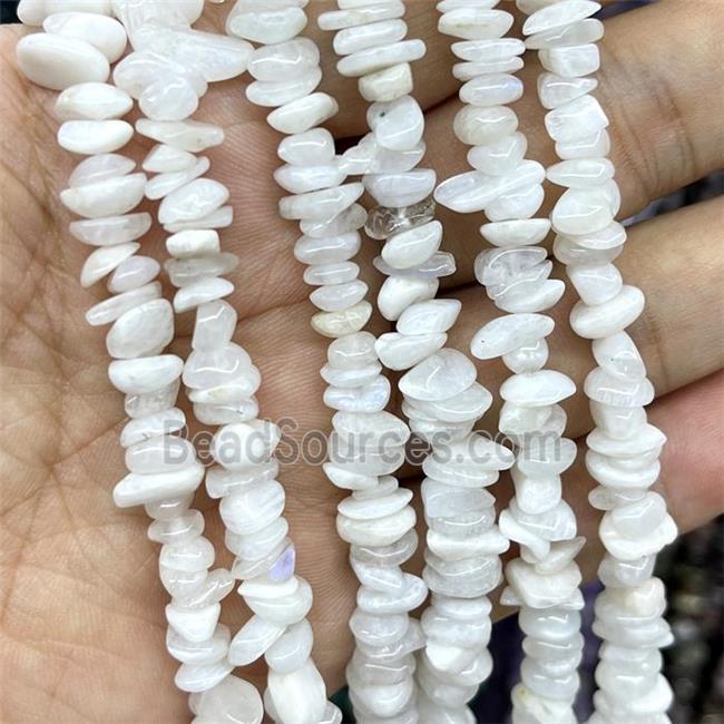 Natural White Moonstone Chips Beads Freeform