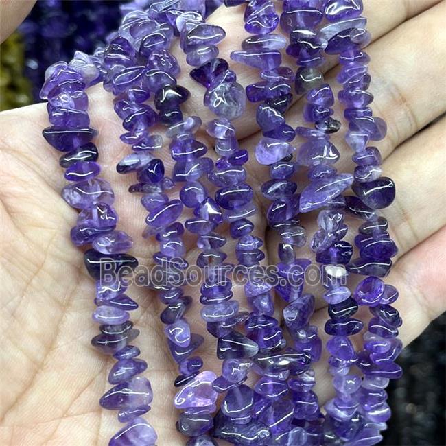 Natural Amethyst Chips Beads Purple Freeform