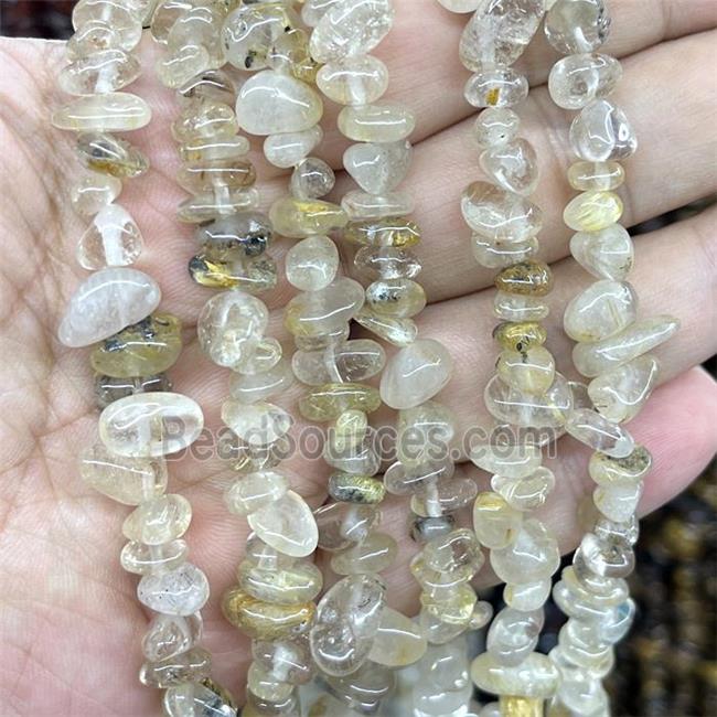 Gold Rutilated Quartz Chips Beads Freeform