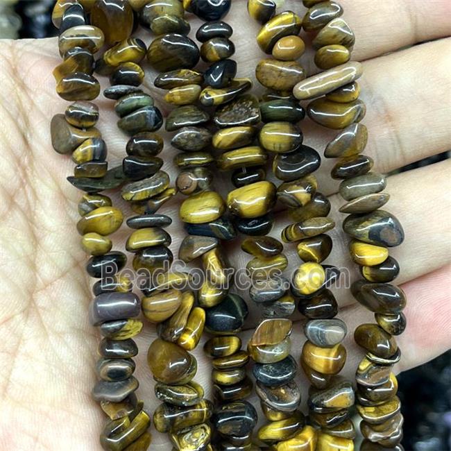 Natural Tiger Eye Stone Chips Beads Freeform