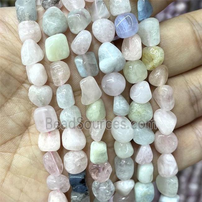 Morganite Chips Beads Multicolor Freeform Polished