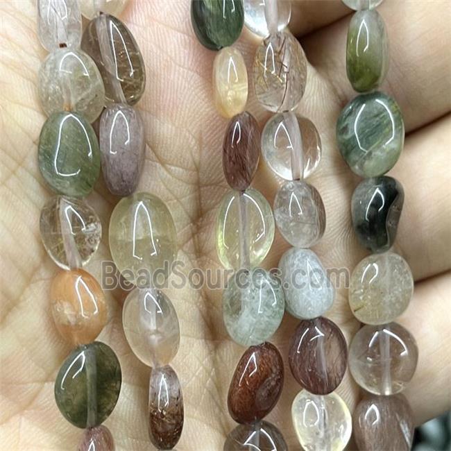 Rutilated Quartz Chips Beads Multicolor Freeform