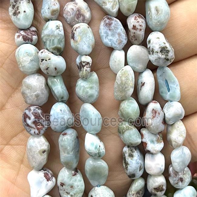 Natural Larimar Chips Beads Blue Freeform