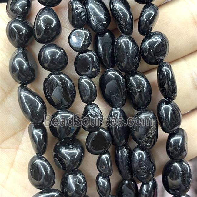 Black Tourmaline Chips Beads Freeform