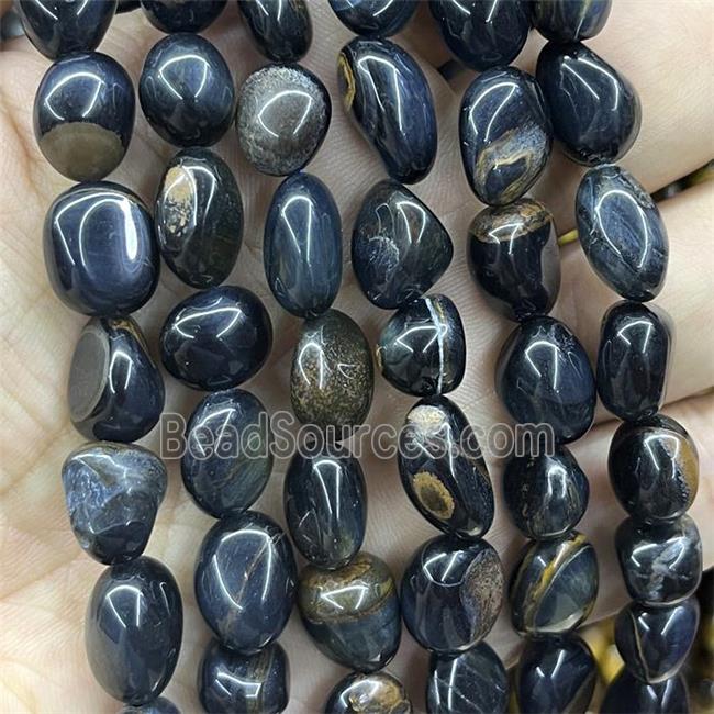 Blue Tiger Eye Stone Chips Beads Freeform