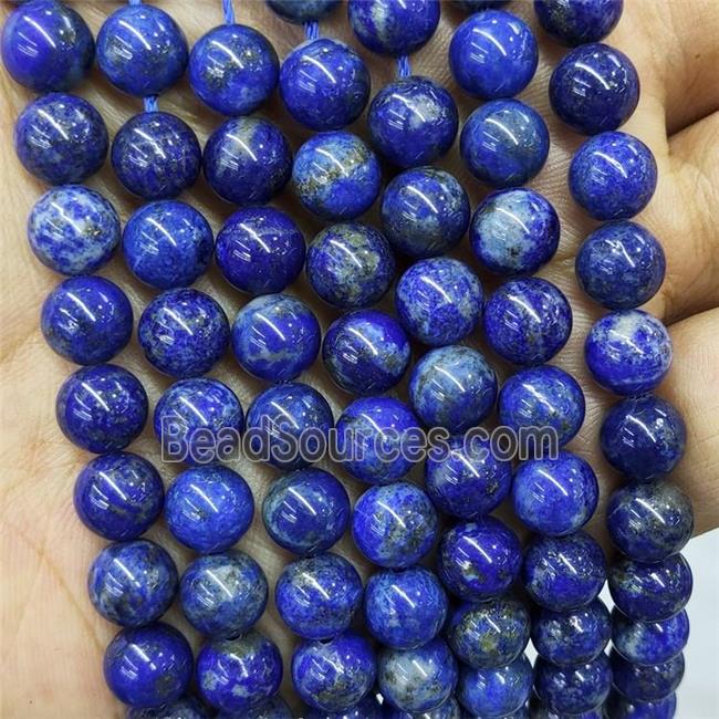 Natural Blue Lapis Lazuli Beads Smooth Round