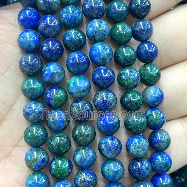 Lapis Lazuli Beads Blue Dye Smooth Round