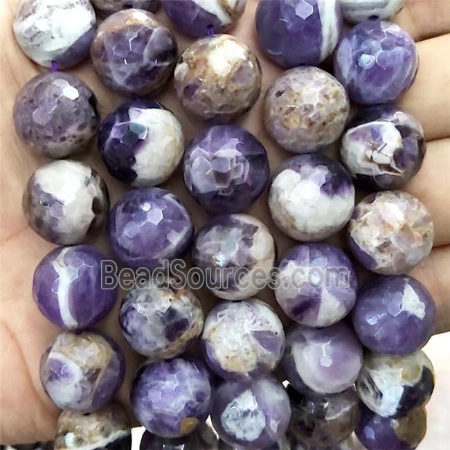 Natural Dogtooth Amethyst Beads Purple Faceted Round