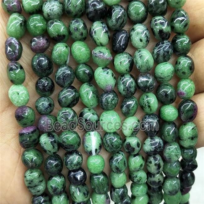 Natural Ruby Zoisite Chip Beads Green