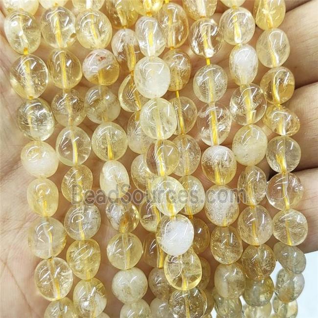 Natural Citrine Chips Beads Yellow Freeform Polished